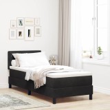 Cumpara ieftin Pat cu arc LED cu headboard Negru 80 x 200 cm Catifea