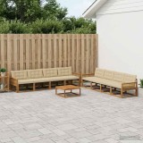 Cumpara ieftin Set de canapele de exterior 9 buc. 8-Locuri Natural si Bej