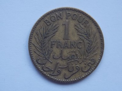 1 FRANC 1926 TUNISIA foto