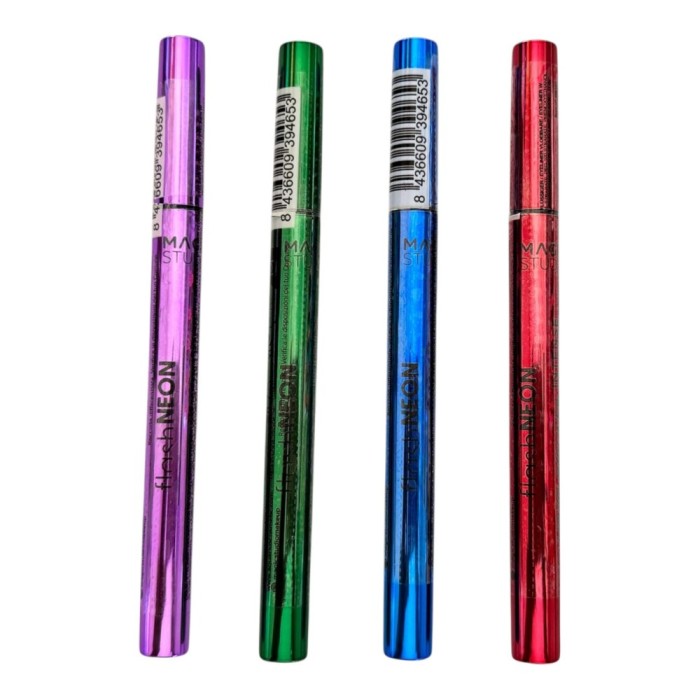 Eyeliner lichid Flash Neon, Magic Studio, 68027, 4 buc/set (verde, albastru, roz, rosu)