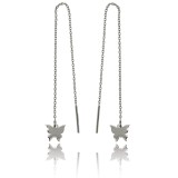 Cercei Argint 925 Fluturasi Atcom, 8mm, 2g, Fara Inchidere, Argintiu. Bijuterii Damă, Cadou Valentine&#039;s Day, Craciun