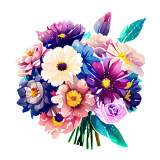 Sticker decorativ, Buchet de Flori, Multicolor, 62 cm, 10373ST