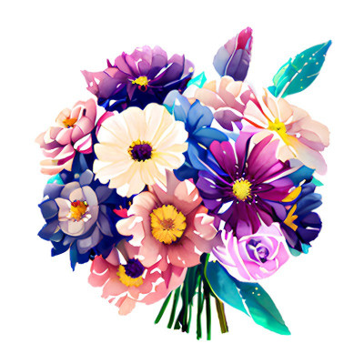 Sticker decorativ, Buchet de Flori, Multicolor, 62 cm, 10373ST foto