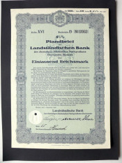 Titlu De Stat Obligatiune Germania 1937-1000-Reichsmark foto