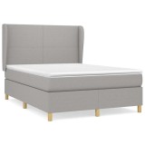 Cumpara ieftin Pat continental, gri deschis, 140x200 cm, material textil