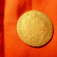 Moneda 20 kr. 1906 argint litera B (Ungaria) Imperiul German , cal.F.Buna