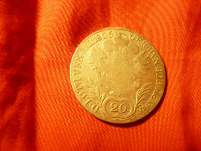 Moneda 20 kr. 1906 argint litera B (Ungaria) Imperiul German , cal.F.Buna foto