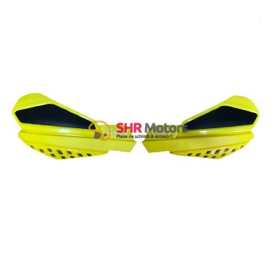 Handguarduri galbene ATV Enduro Cross cu kit montaj plastic foto