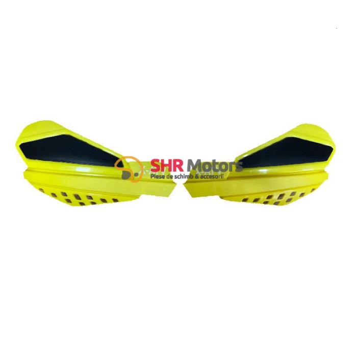 Handguarduri galbene ATV Enduro Cross cu kit montaj plastic