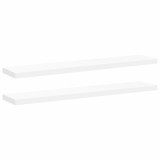 Cumpara ieftin Rafturi de perete suspendate, 2 buc., alb, 120x23,5x3,8 cm, MDF