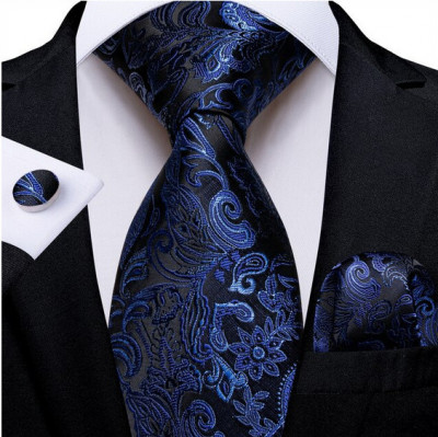 Set cravata + batista + butoni - matase - model 445 foto