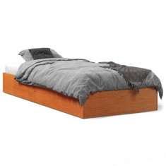 vidaXL Cadru pat fără saltea, maro ceruit, 75x190 cm, lemn masiv pin 844822