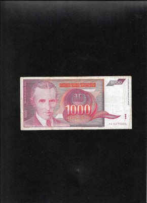 Iugoslavia Yugoslavia 1000 dinara dinari 1992 seria6275201 foto