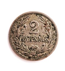 URUGUAY 2 Centesimos 1909 _ moneda cupru nichel _ km # 20
