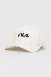 Fila șapcă culoarea bej, cu imprimeu