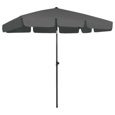 Umbrelă de soare de plajă, antracit, 200x125 cm foto