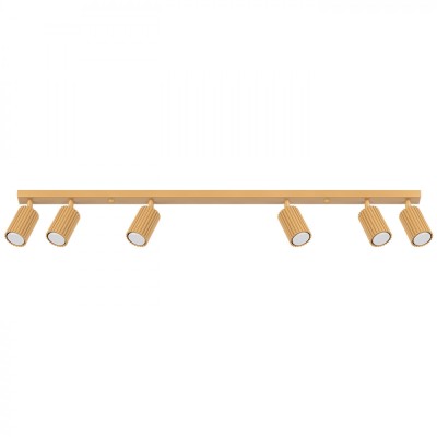 Lampă De Tavan Karbon Din Aluminiu Aurit Cu 6 Becuri Tub Minimalist De Interior foto