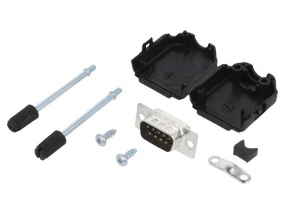 Conector D-Sub 9-Pin Tată pentru Cablu Gold Flash foto