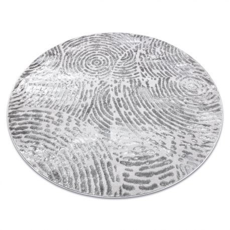 Covor MEFE modern Cerc 8725 amprentă digitală - structural două niveluri de l&acirc;nă gri , cerc 200 cm
