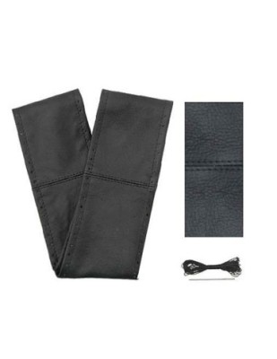Husa volan cu snur piele naturala negru 42-43 cm foto