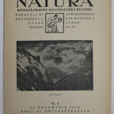 NATURA , REVISTA PENTRU RASPANDIREA STIINTEI , NR. 8 , 15 OCTOMBRIE , 1929