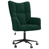 Cumpara ieftin Scaun de relaxare, verde inchis, catifea