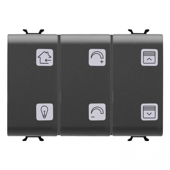 Panou cu simboluri 6 canale 3M Gewiss Chorus KNX negru GW12783A