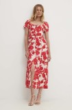Answear Lab rochie culoarea rosu, midi, evazată