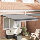 Cumpara ieftin Cortina Retractabilă Manual Gri deschis 350 x 250 cm