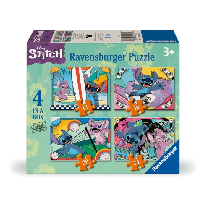 Ravensburger - Puzzle Disney Stitch 4 buc in cutie 12 16 20 24 piese