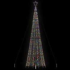vidaXL Pom de Crăciun LED-uri cu v&acirc;rfuri 1534 LED-uri colorate 500 cm 4016407