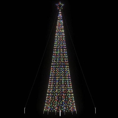 vidaXL Pom de Crăciun LED-uri cu v&amp;acirc;rfuri 1534 LED-uri colorate 500 cm 4016407 foto