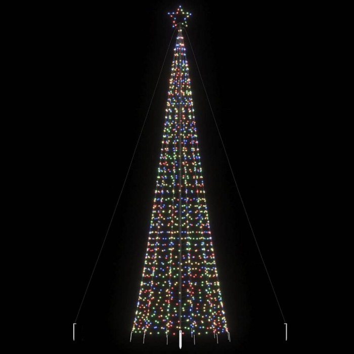 vidaXL Pom de Crăciun LED-uri cu v&acirc;rfuri 1534 LED-uri colorate 500 cm 4016407