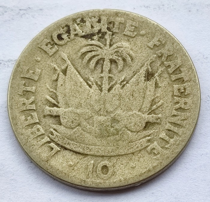 383. Moneda Haiti 10 Centimes 1958