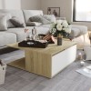 Gossi masuta de cafea alb si stejar sonoma 80x80x31 cm lemn prelucrat