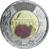 Canada 2 Dolari 2018 - Armistitiul - colorata, KM-2580.2 UNC !!!