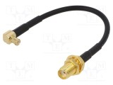 Cablu 150mm MCX tată - SMA mamă unghi drept JC Antenna