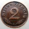 2.801 GERMANIA 2 REICHSPFENNIG 1936 D RARA