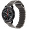 Curea piele Smartwatch Samsung Galaxy Watch 46mm, Samsung Watch Gear S3, iUni 22 mm Dark Gray Leather Loop