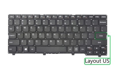 Tastatura compatibila Lenovo IdeaPad 110S-11IBR, neagra, layout US foto