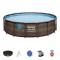 Piscina structura metalica, rotunda, cu filtru, scara, maro, 488x122 cm, Bestway Vista GartenVIP DiyLine