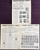 Romanian Philatelic Studies 1982 (Nr. 2, 3 &amp; 4) - Set 3 reviste filatelice in limba engleza, Emisiunea Tg. Mures + Oradea I + scrisori prefilatelice