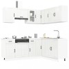 Set dulap de bucătărie 11 piese &bdquo;Kalmar&rdquo; alb lucios Lemn