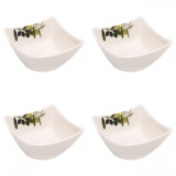 Set boluri, 4 piese, 200 ml, Ceramica, Alb imprimeu
