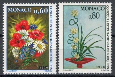 Monaco 1975 Mi 1189/90 MNH - Concursul int de buchete de flori, Monte Carlo foto