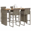 VidaXL Set bar de grădină 5 piese fără perne Salc&acirc;m din polirattan gri 3328893