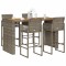vidaXL Set bar de grădină 5 piese fără perne Salc&acirc;m din polirattan gri 3328893