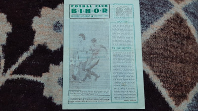 program - supliment FC Bihor martie 1980 foto