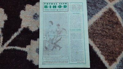 program - supliment FC Bihor martie 1980 foto