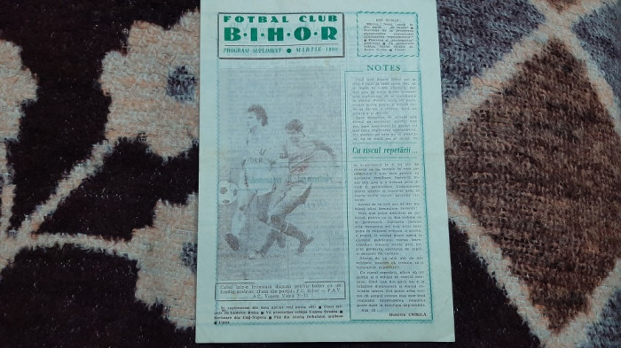 program - supliment FC Bihor martie 1980